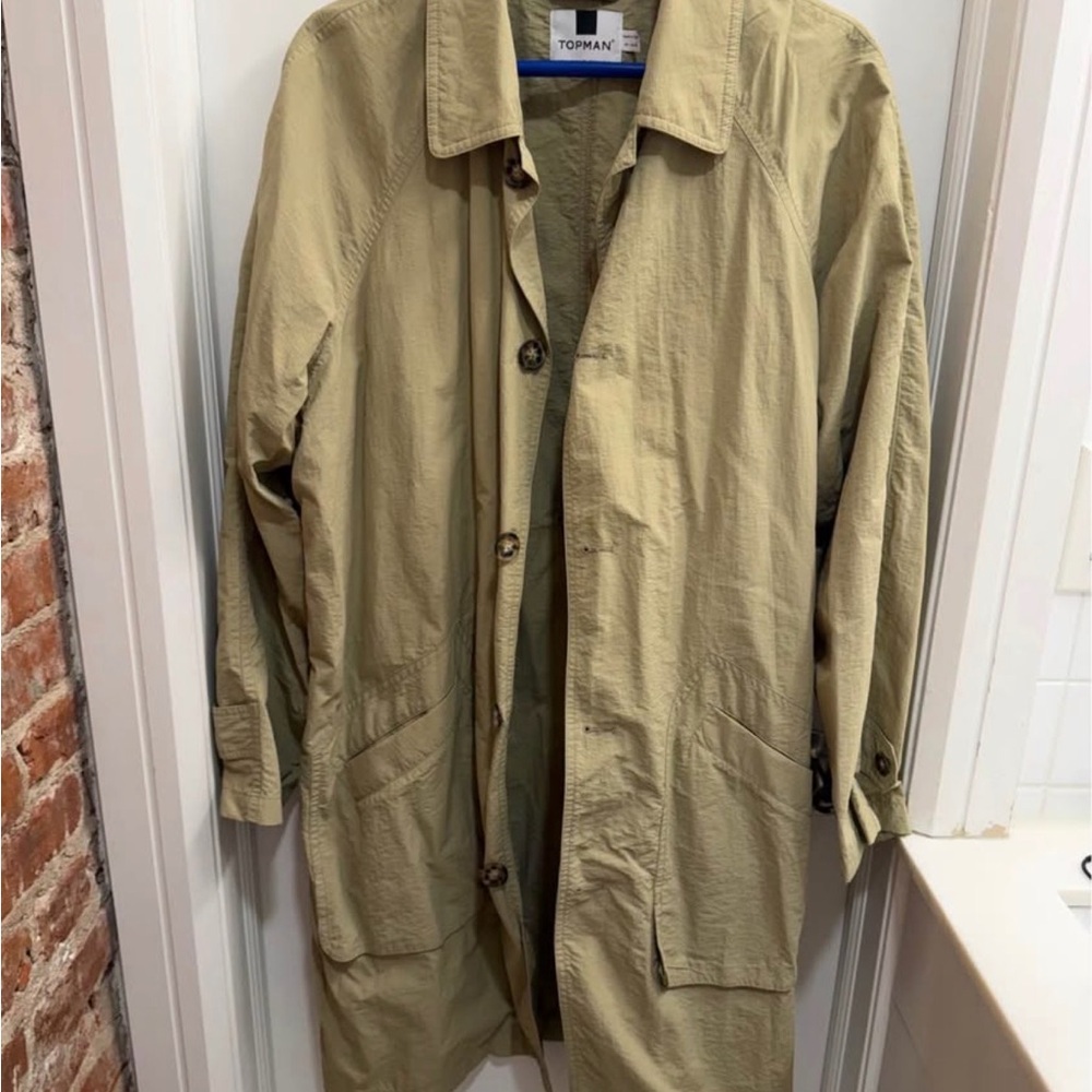 Topman Men's Khaki Trench Coat